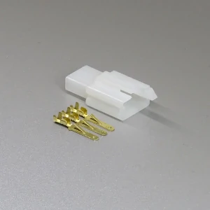 Sada konektoru Faston 2.8 mm, 3 póly, bílá - vidlice (samec)