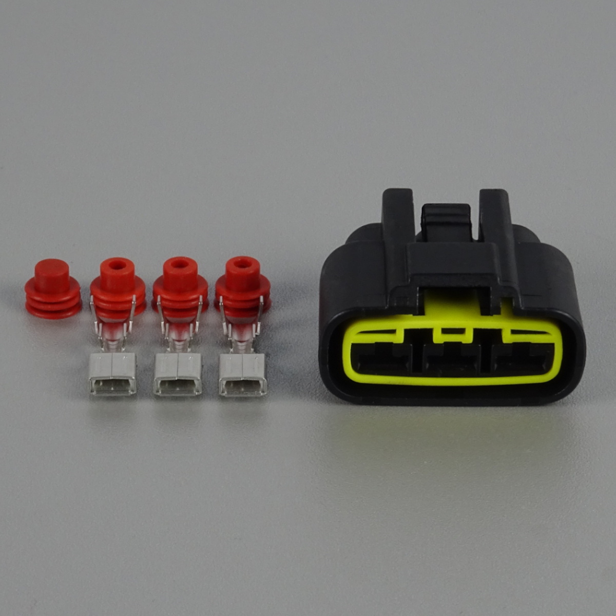 Sada vodotěsného konektoru 6.3 mm, 3 póly, černá - zásuvka (samice)