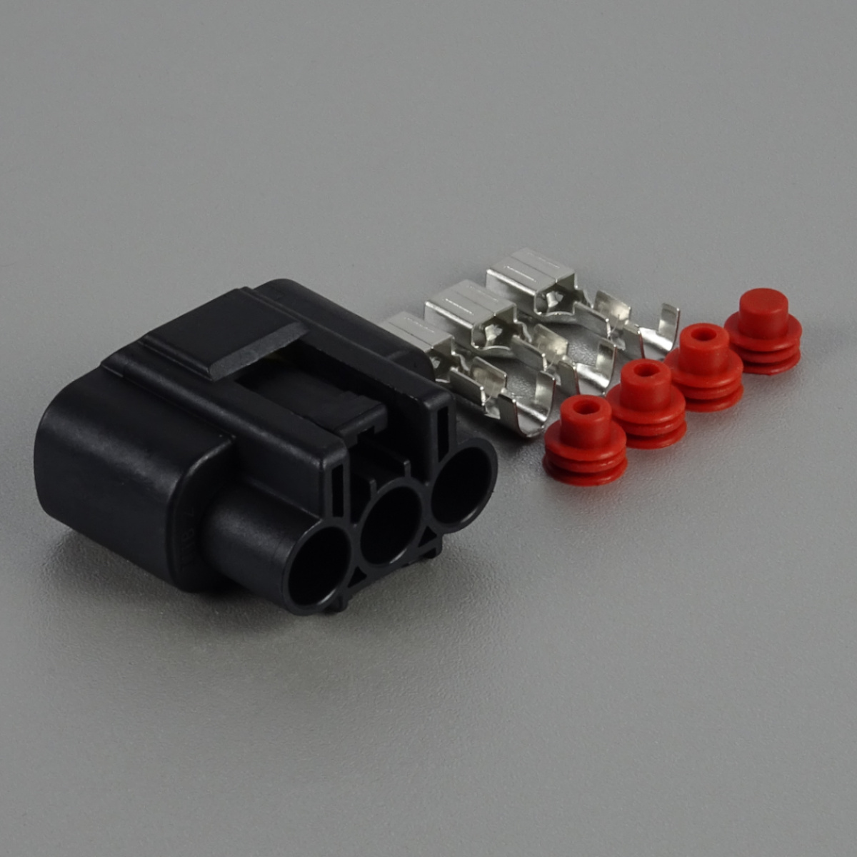 Sada vodotěsného konektoru 6.3 mm, 3 póly, černá - zásuvka (samice)