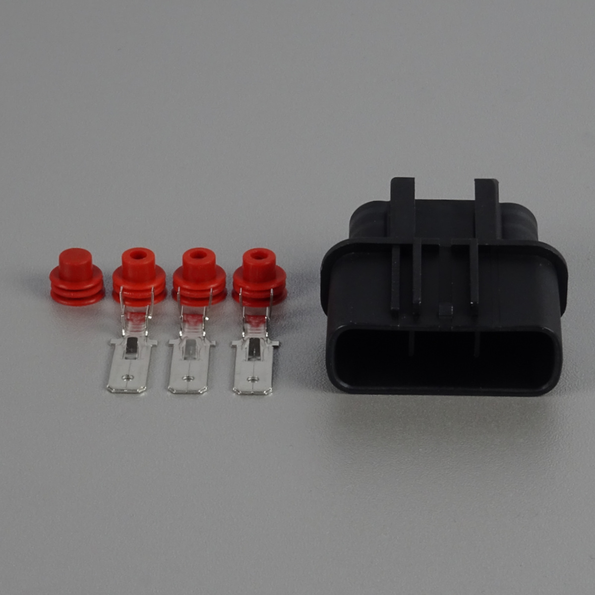 Sada vodotěsného konektoru 6.3 mm, 3 póly, černá - vidlice (samec)