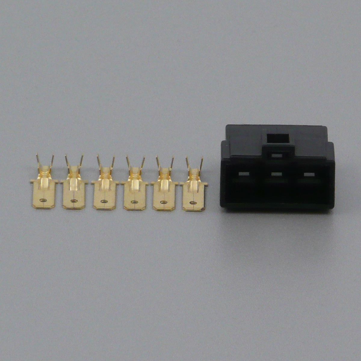Sada konektoru Faston 6.3 mm, Special, 6 pólů, černá - vidlice (samec)