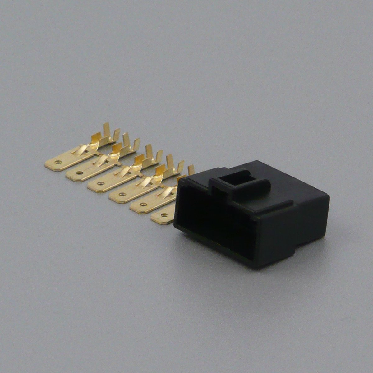 Sada konektoru Faston 6.3 mm, Special, 6 pólů, černá - vidlice (samec)
