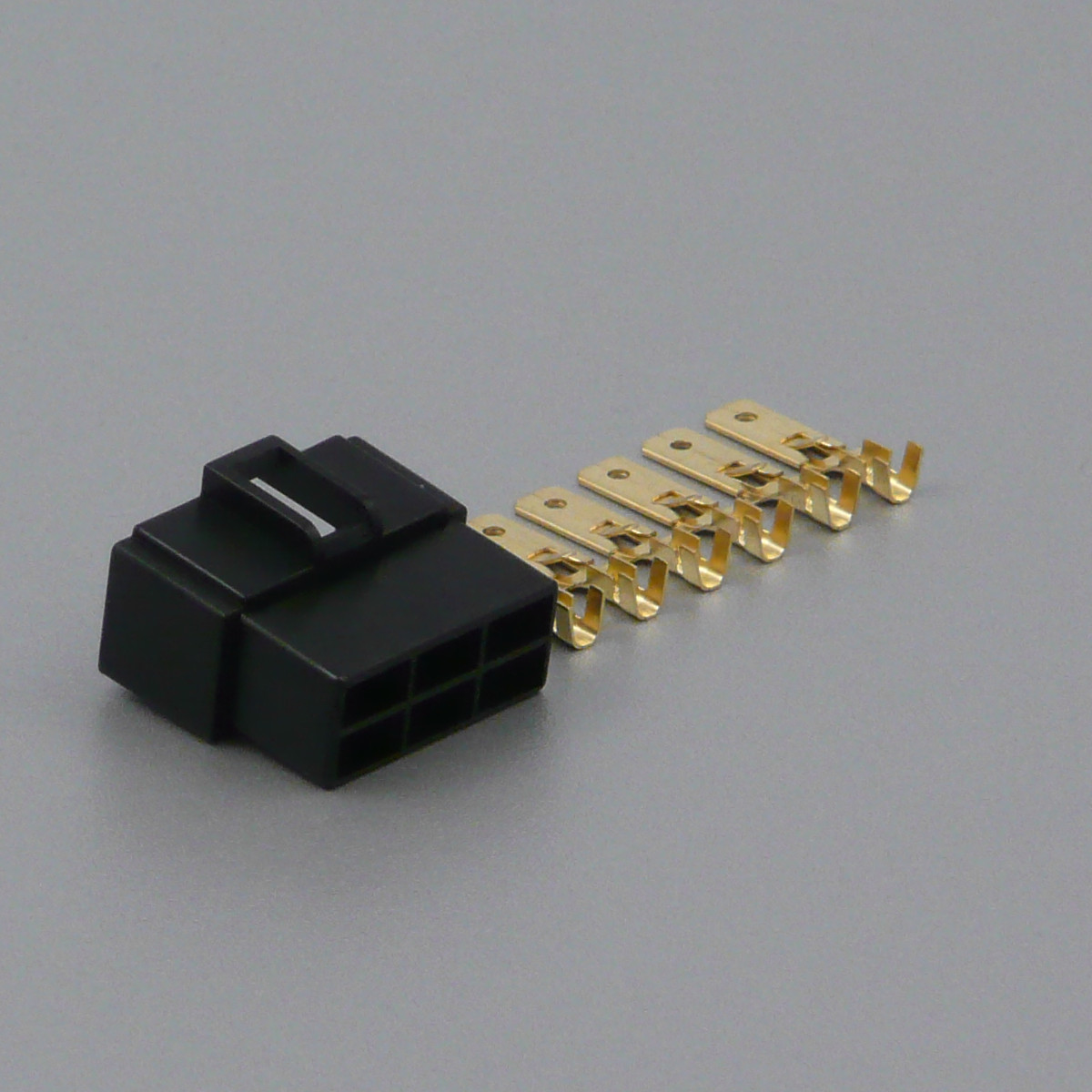 Sada konektoru Faston 6.3 mm, Special, 6 pólů, černá - vidlice (samec)