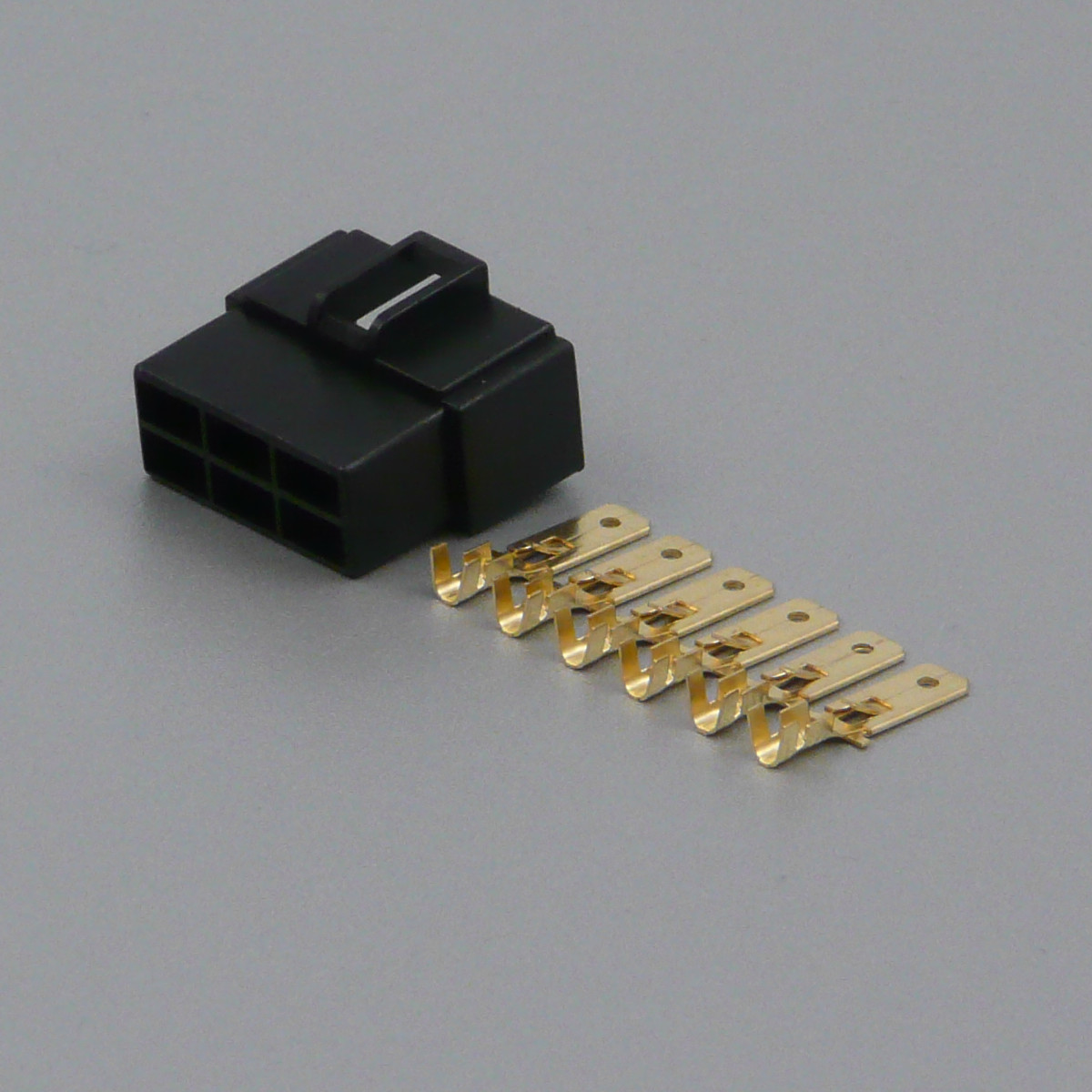 Sada konektoru Faston 6.3 mm, Special, 6 pólů, černá - vidlice (samec)