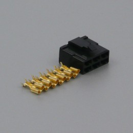 Sada konektoru Faston 6.3 mm, Special, 6 pólů, černá - zásuvka (samice)