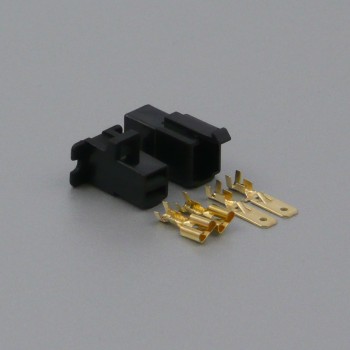 Sada konektoru Faston 6.3 mm, 2 póly, černá